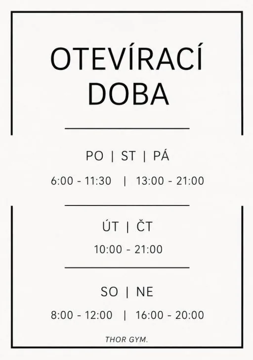 ThorGym Otevírací doba